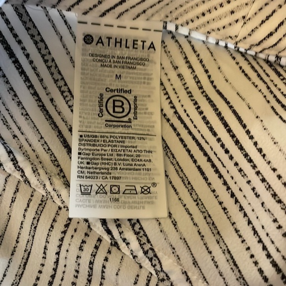 Athleta Arrival Tank Amara Stripe Top White Black Size Medium - Picture 10 of 11